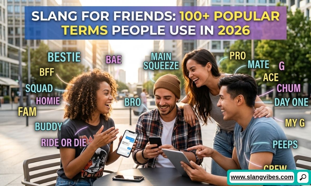 Slang for friends with popular nicknames, Gen Z terms, and modern friendship expressions used in chats and social media.