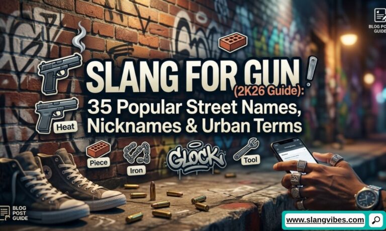 Slang for gun guide showing popular street names, firearm nicknames, and urban terms used in modern slang culture.