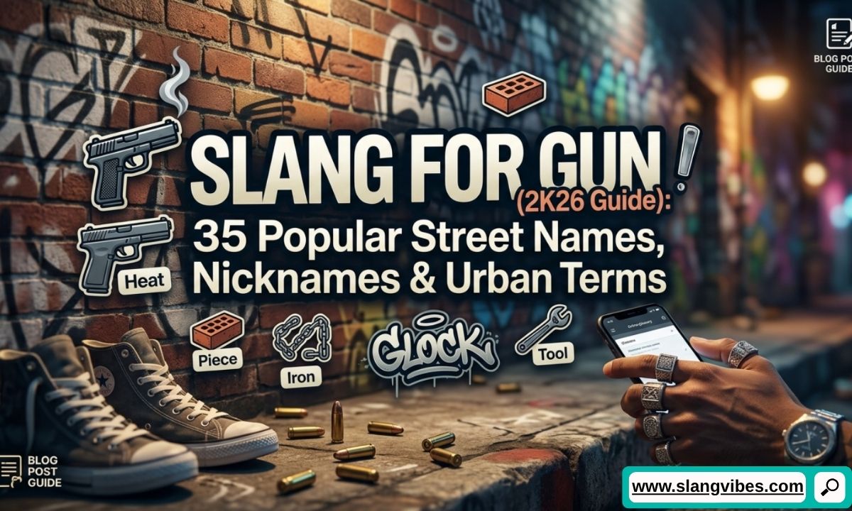 Slang for gun guide showing popular street names, firearm nicknames, and urban terms used in modern slang culture.