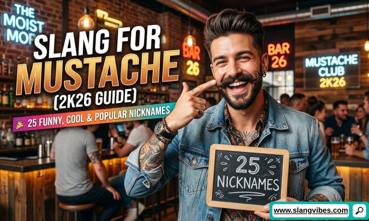 Slang for Mustache guide featuring 25 funny, cool, and popular mustache nicknames with modern facial hair styles