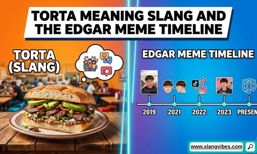 Torta meaning slang and Edgar meme timeline showing TikTok trends, viral memes, and Gen Z internet culture.