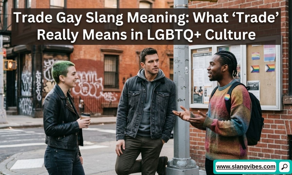 Trade gay slang meaning explained with LGBTQ+ conversation, dating culture, and modern internet slang examples.