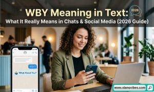 WBY meaning in text explained in chat conversation with social media messaging examples for TikTok, Snapchat, and texting
