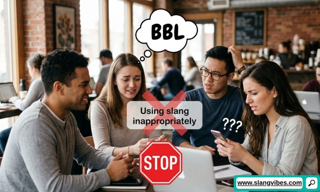 When not to use BBL slang meaning with common mistakes, texting etiquette, and social media usage tips