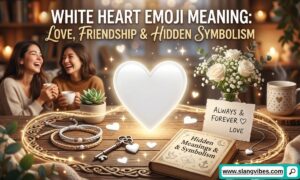 White Heart Emoji Meaning showing 🤍 for love, friendship, emotional support, peace, and kindness in texting and social media