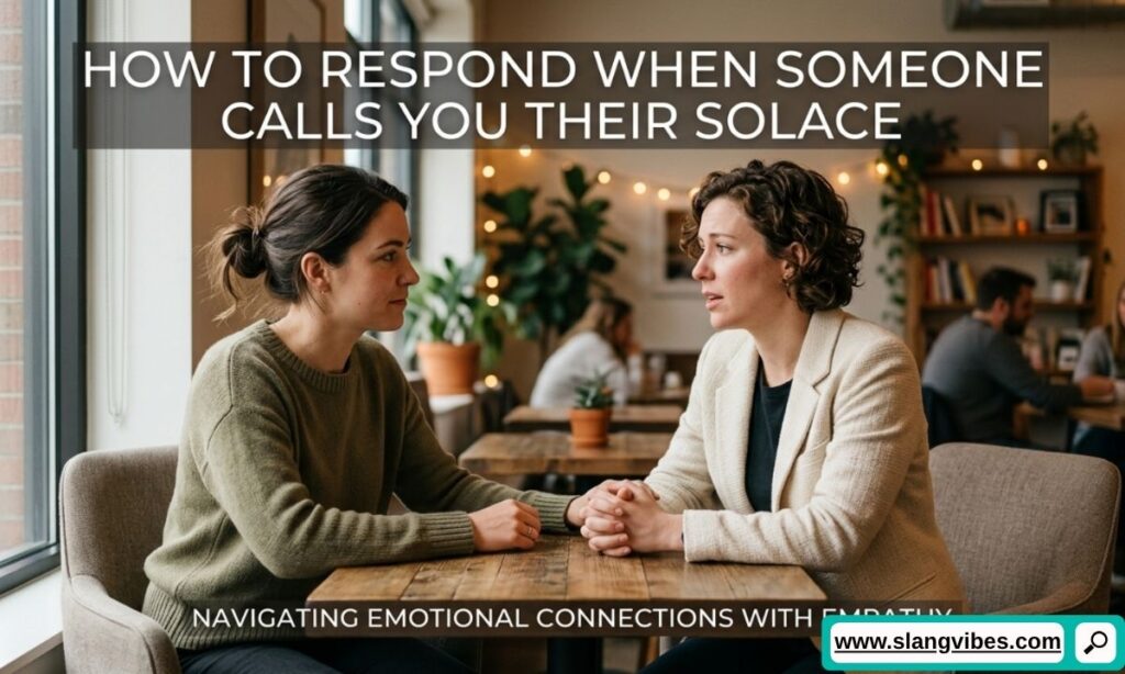 How to respond when someone calls you their solace with a warm message showing comfort and emotional support