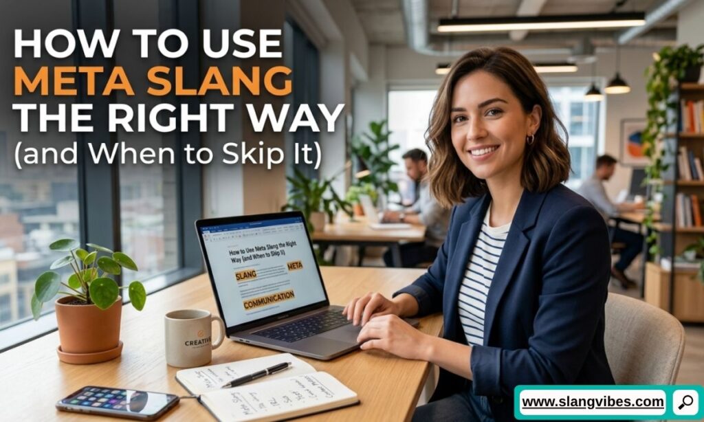 How to use Meta slang correctly in online chats with examples of when Meta is appropriate and when to avoid it