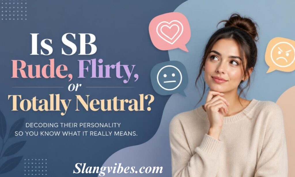 Thoughtful woman surrounded by heart, neutral, and angry emoji speech bubbles asking if SB is rude, flirty, or neutral.