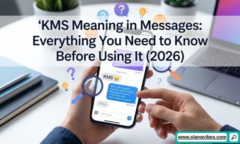 KMS meaning in messages explained with texting examples, Gen Z slang, social media chat, and online conversation guide (2026)