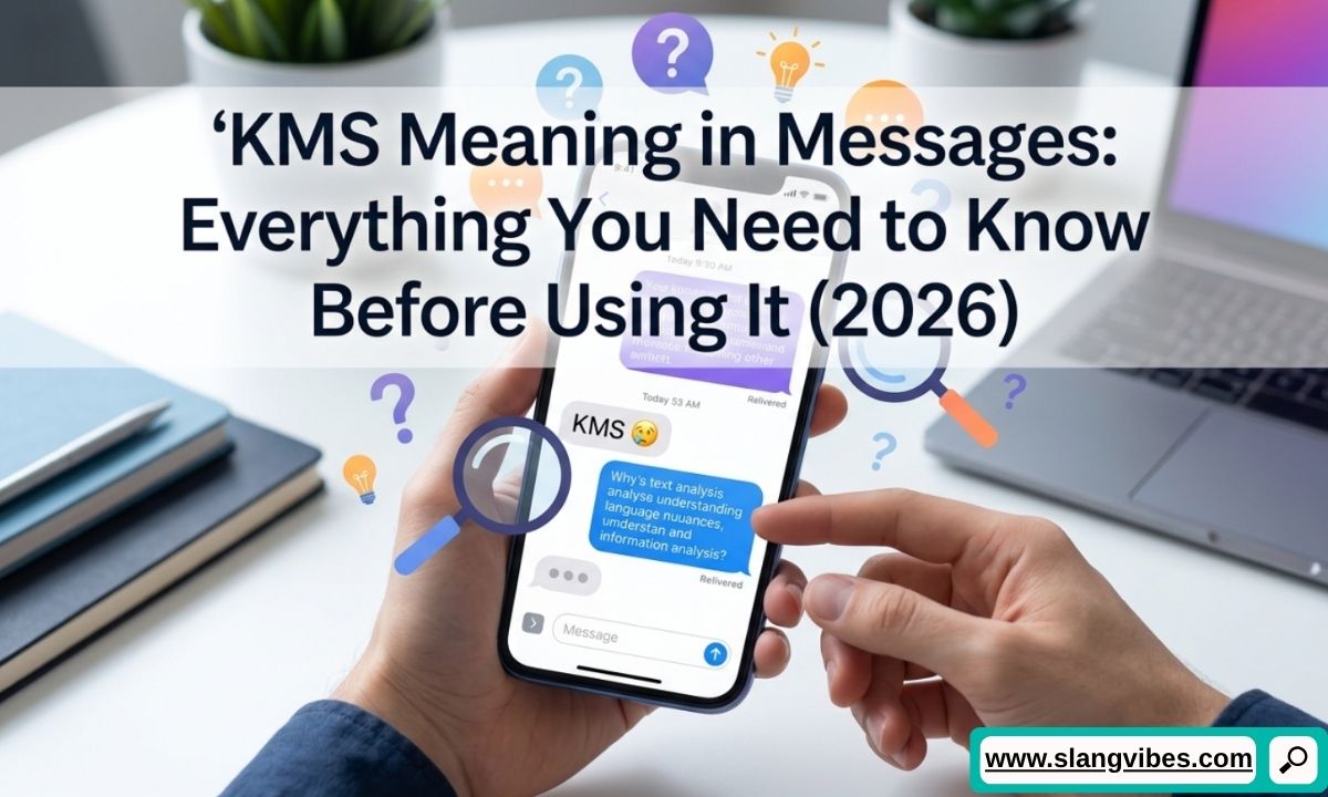 KMS meaning in messages explained with texting examples, Gen Z slang, social media chat, and online conversation guide (2026)