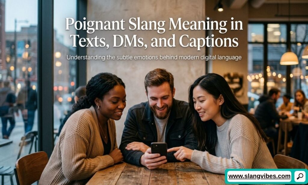 Poignant slang meaning in texts, DMs, and captions with examples of modern online communication