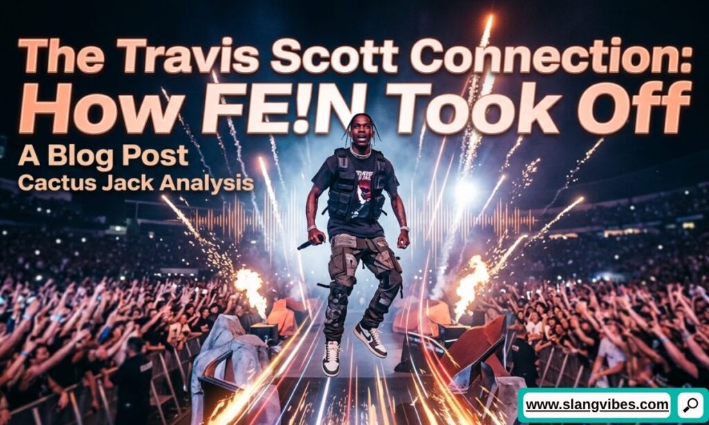 Travis Scott FE!N song and slang meaning showing how the viral track took off