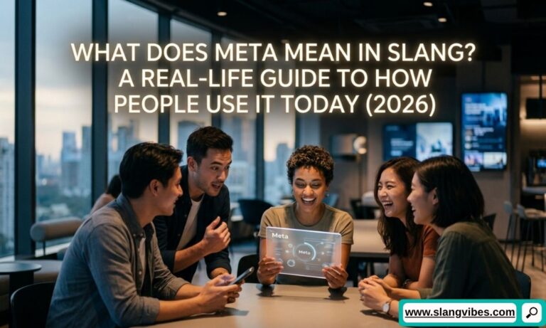 Meta meaning in slang explained with social media chat examples from TikTok, gaming, memes, and Gen Z conversations